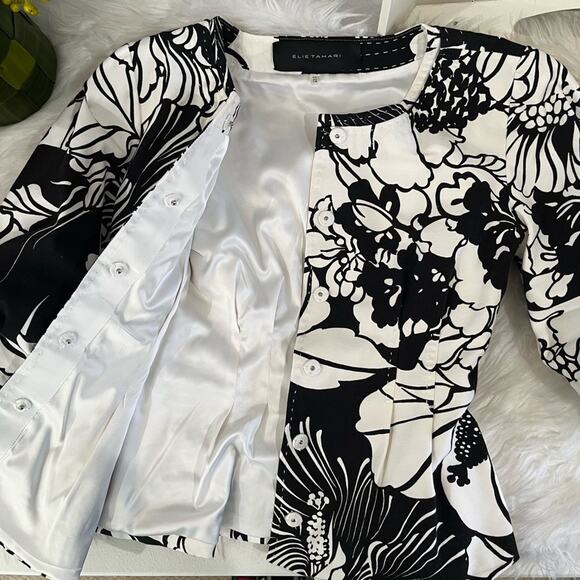 NEW Elie Tahari Tailored Hourglass Floral Statement Career Suit Jacket 4 NWOT - Picture 9 of 16